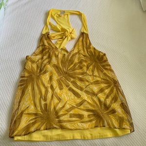 Tea and Honey beautiful yellow top with bow tie racer back